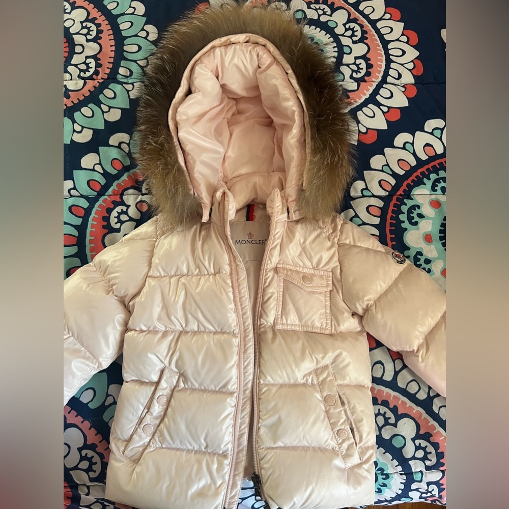 Moncler Kids Fur-Trim Down Puffer Jacket